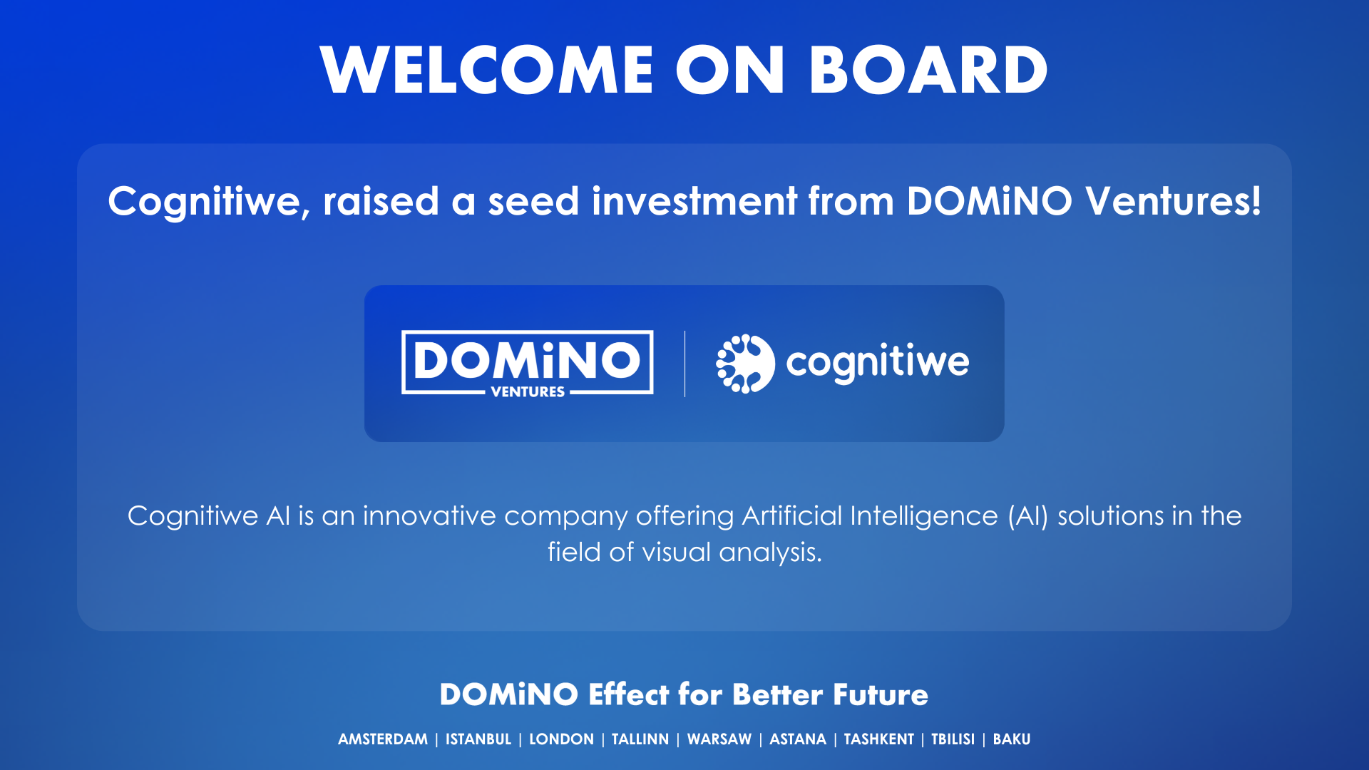 Cognitiwe Raised $1,050,000 in Funding from Leading Investors in their New Investment Round