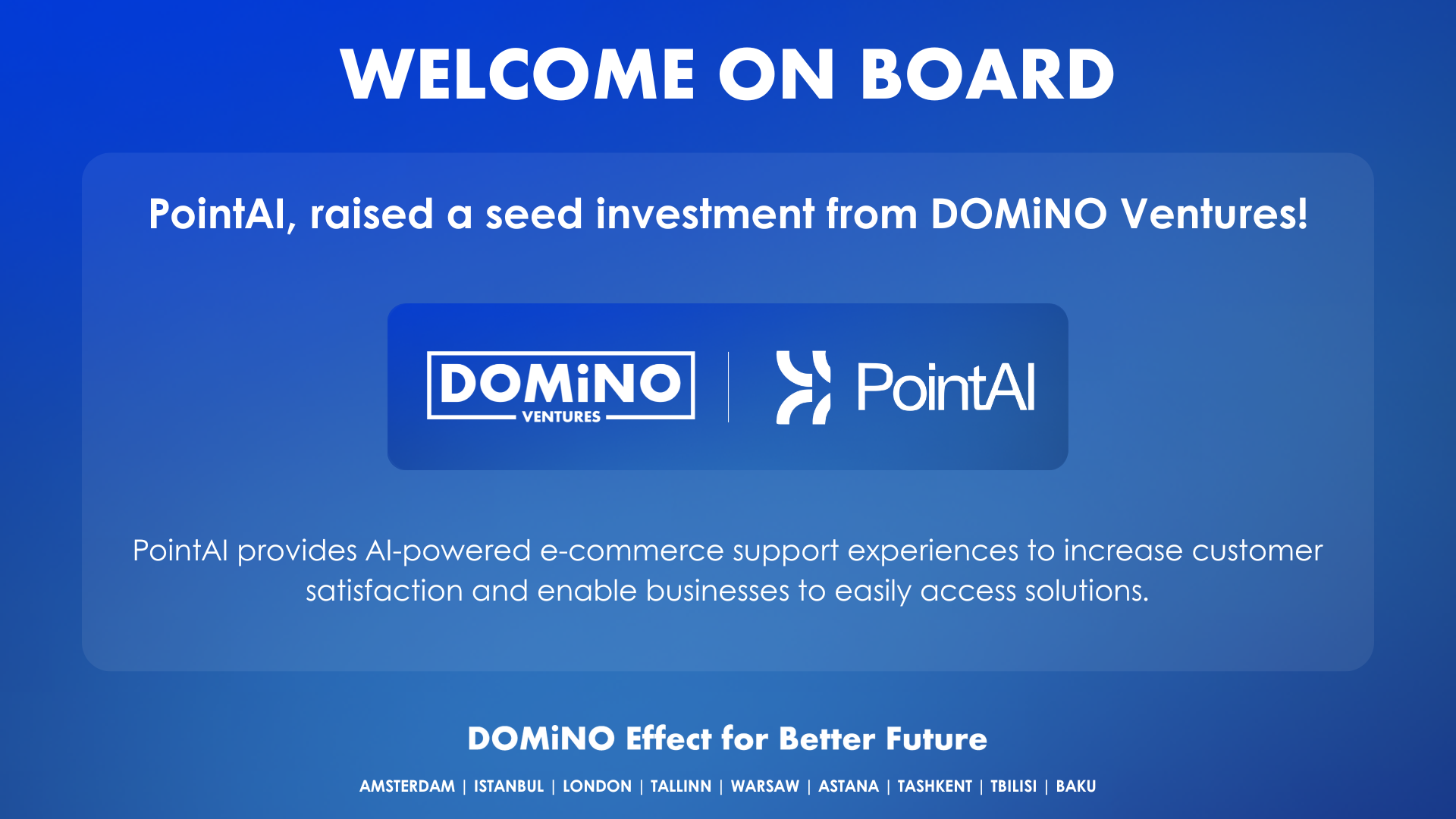 DOMiNO Ventures Announces its Second Investment in Central Asia to Point AI: Empowering Support Teams with AI Co-Pilot for True Automation