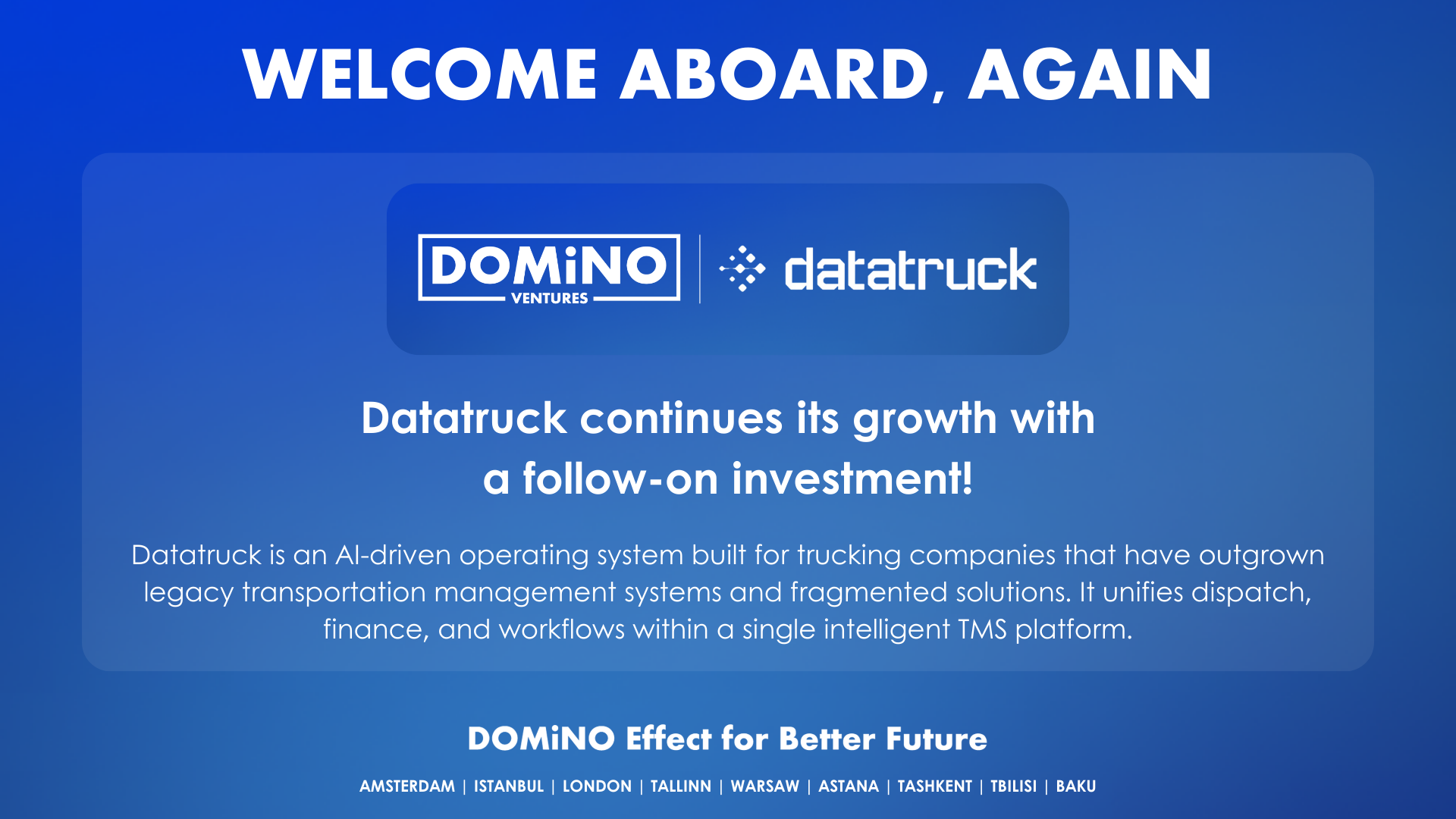 Welcome Aboard Again, Datatruck!